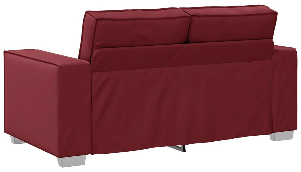 Sofá Loveseat vidaXL Vinho 120 cm em Couro Sintético