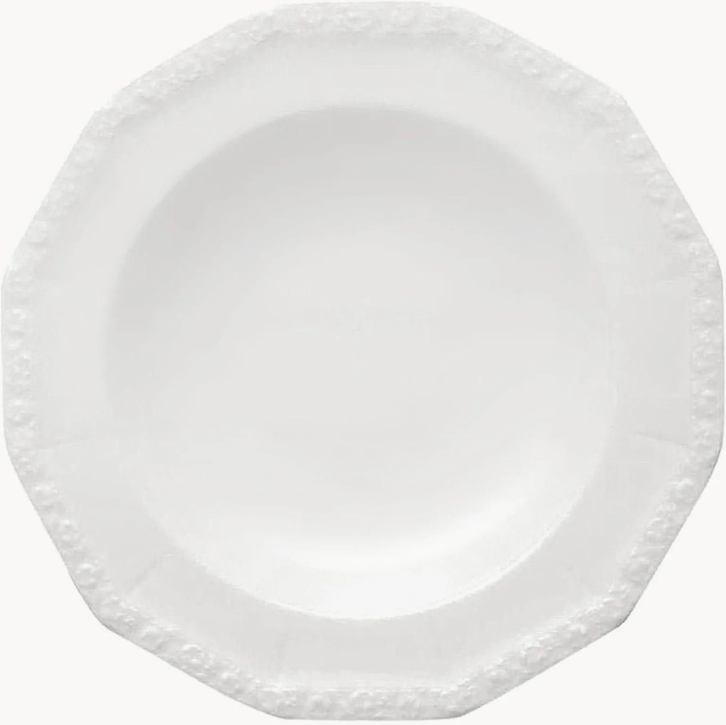 Prato de massa em porcelana Maria White, conjunto de 6