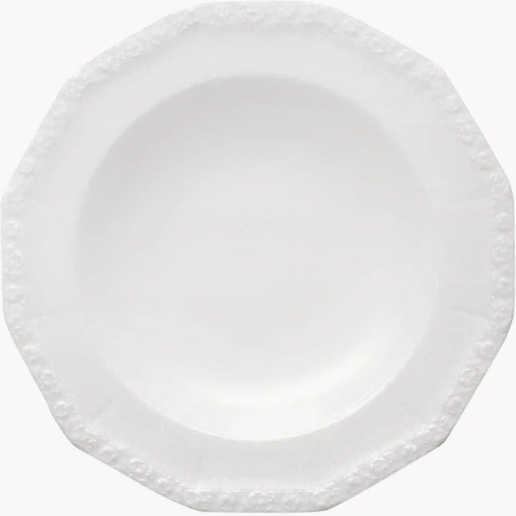 Pratos de massa em porcelana Maria White, conjunto de 6