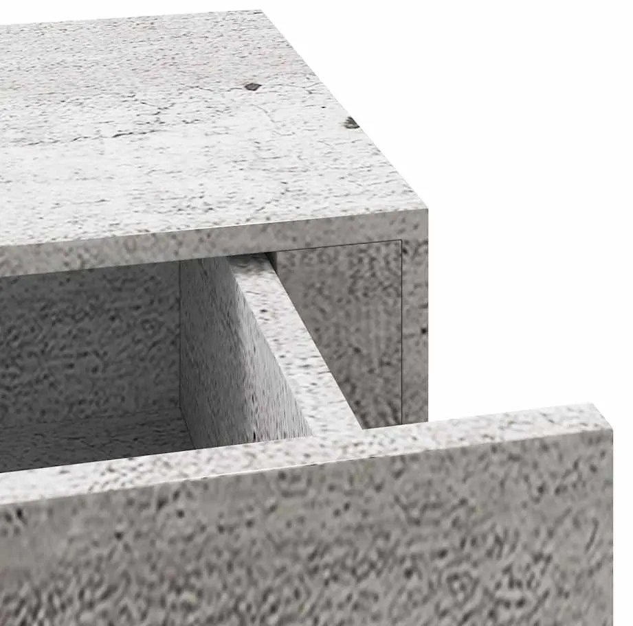 Prateleira de parede com gaveta MDF 40x23,5x10 cm cinza cimento