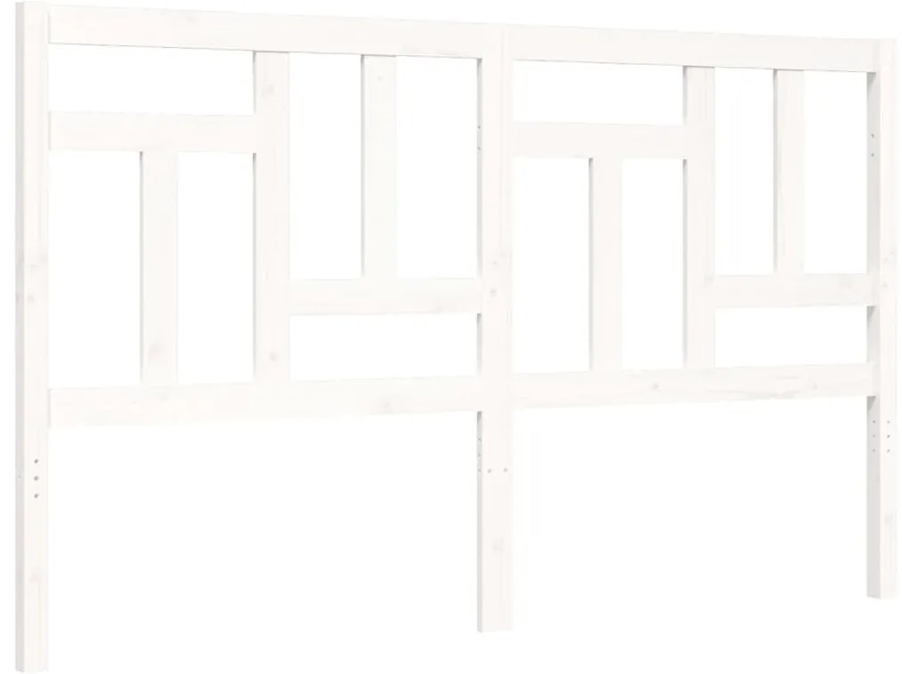 Estrutura de cama King Size com cabeceira madeira maciça branco