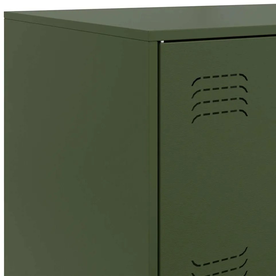 Aparador 67x39x107 cm aço verde azeitona