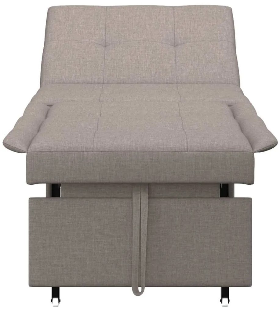 Sofá Cama 3 em 1 com Design Retrátil em Tecido Taupe