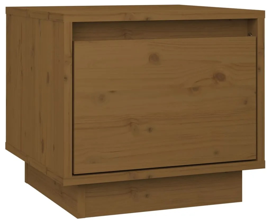 Mesa de cabeceira 35x34x32 cm pinho maciço castanho mel