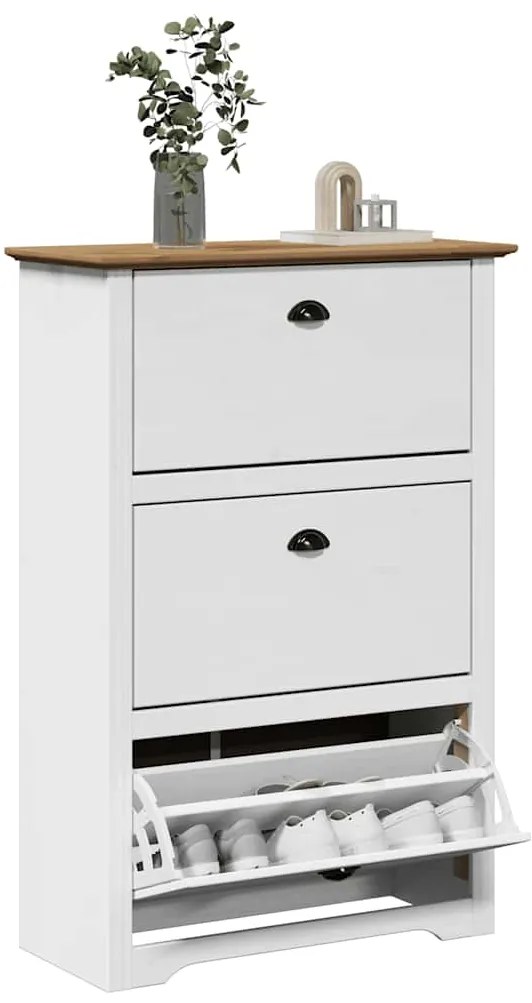 Sapateira BODO 80x35x118 cm branco e castanho