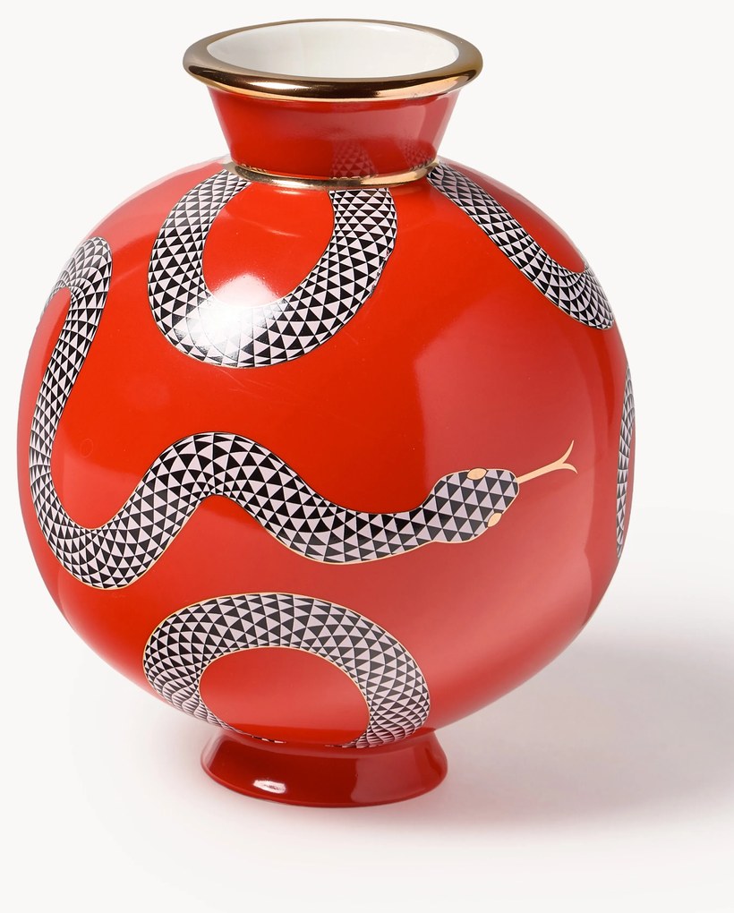 Jarra de porcelana com ouro Eden, Alt 23 cm