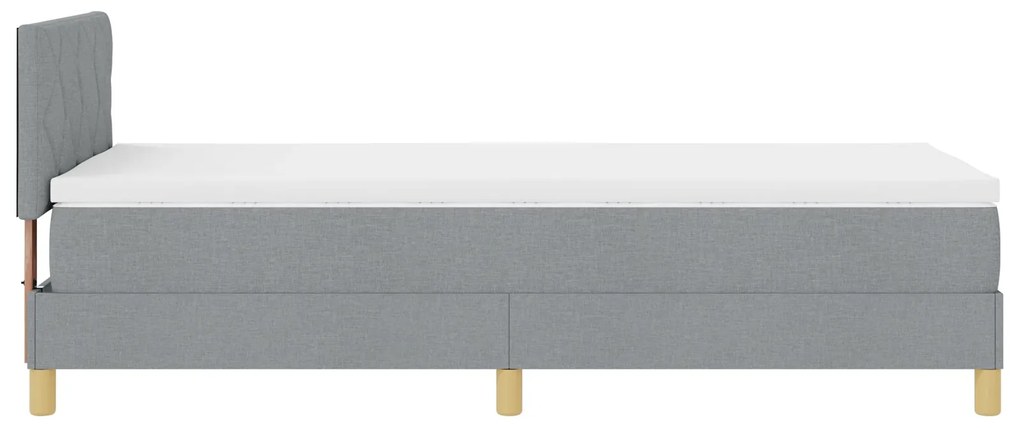 Cama Box Spring com Colchão Cinza Claro 90x200 cm Tecido