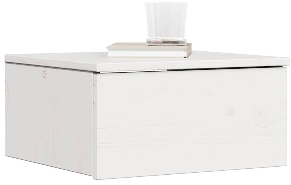 Mesa de Cabeceira Montada na Parede com gaveta 2 pcs Branco