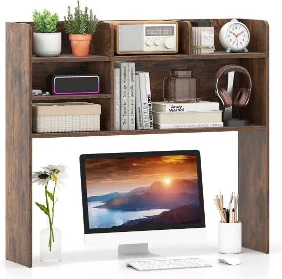 Estante de mesa com 3 níveis para exposição de livros, estante de armazenamento para livros - Natural