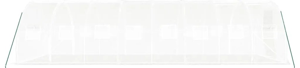 Estufa com estrutura de aço 24 m² 8x3x2 m branco