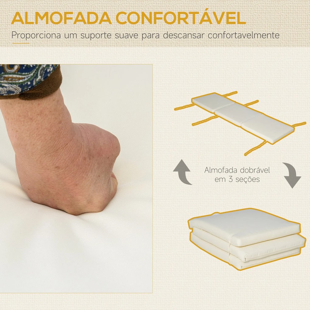 Espreguiçadeira Dobrável em Madeira com Almofada – Soleil Nature – Mad