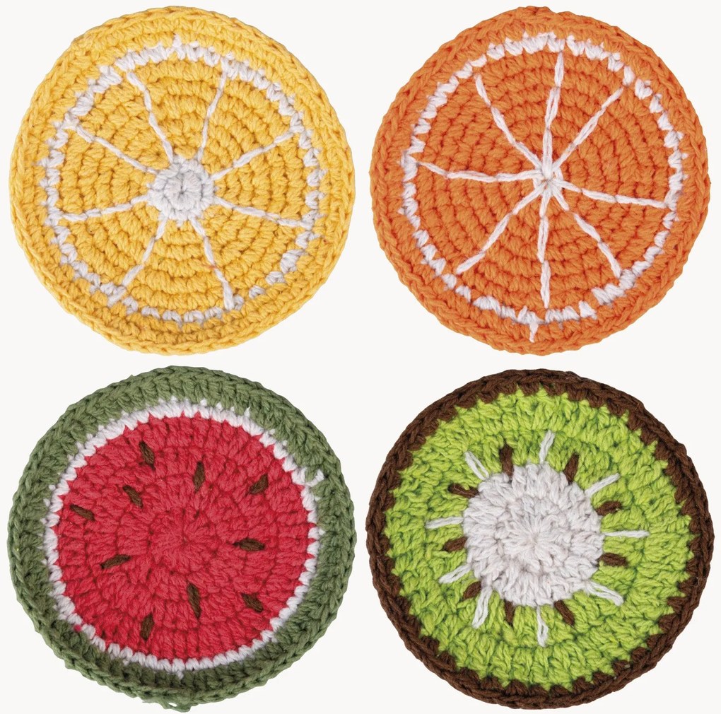 Bases para copos Fruit, conjunto de 4