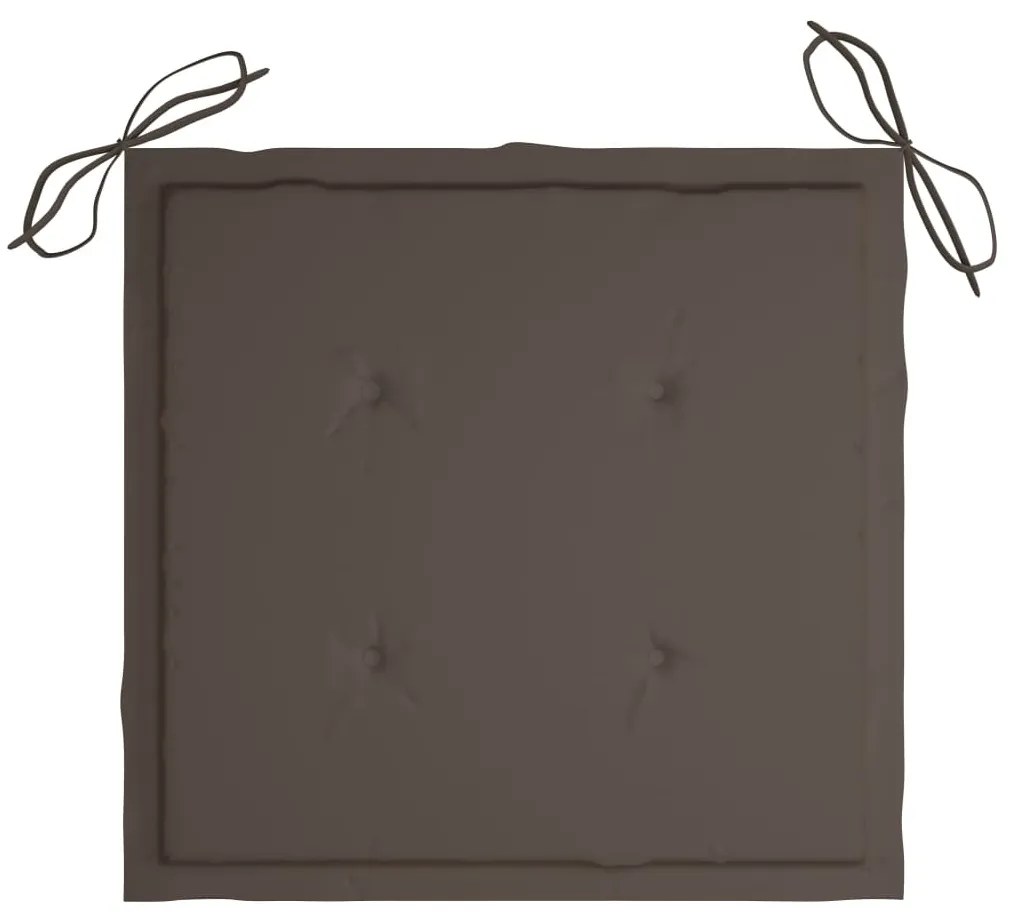 Cadeiras de jardim empiháveis c/ almofadões 6 pcs teca maciça