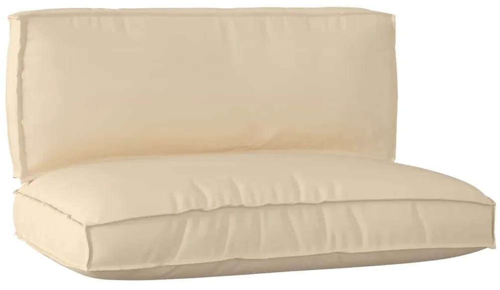 vidaXL Conjunto de Almofadas para Palete 2 pcs Bege 120 x 80 x 12 cm