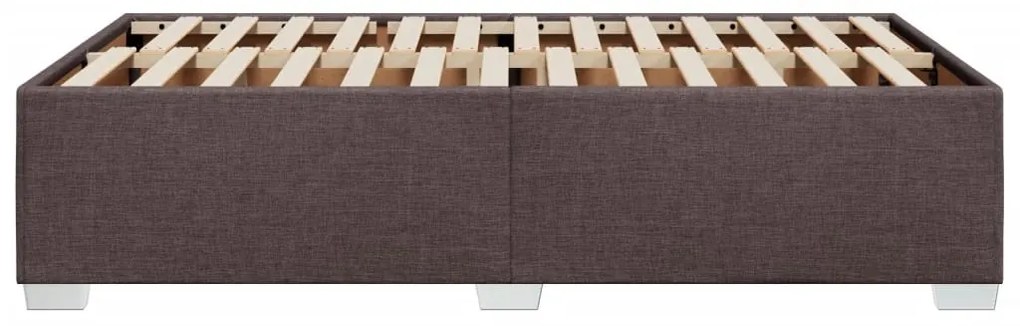 Estrutura de cama sem colchão 120x200 cm tecido castanho-escuro