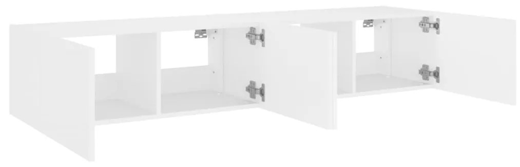 Móveis de parede p/ TV com luzes LED 2 pcs 80x35x31 cm branco