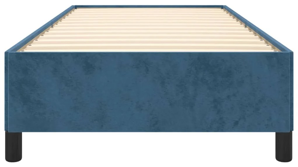 Estrutura de cama sem colchão 80x200 cm veludo azul-escuro