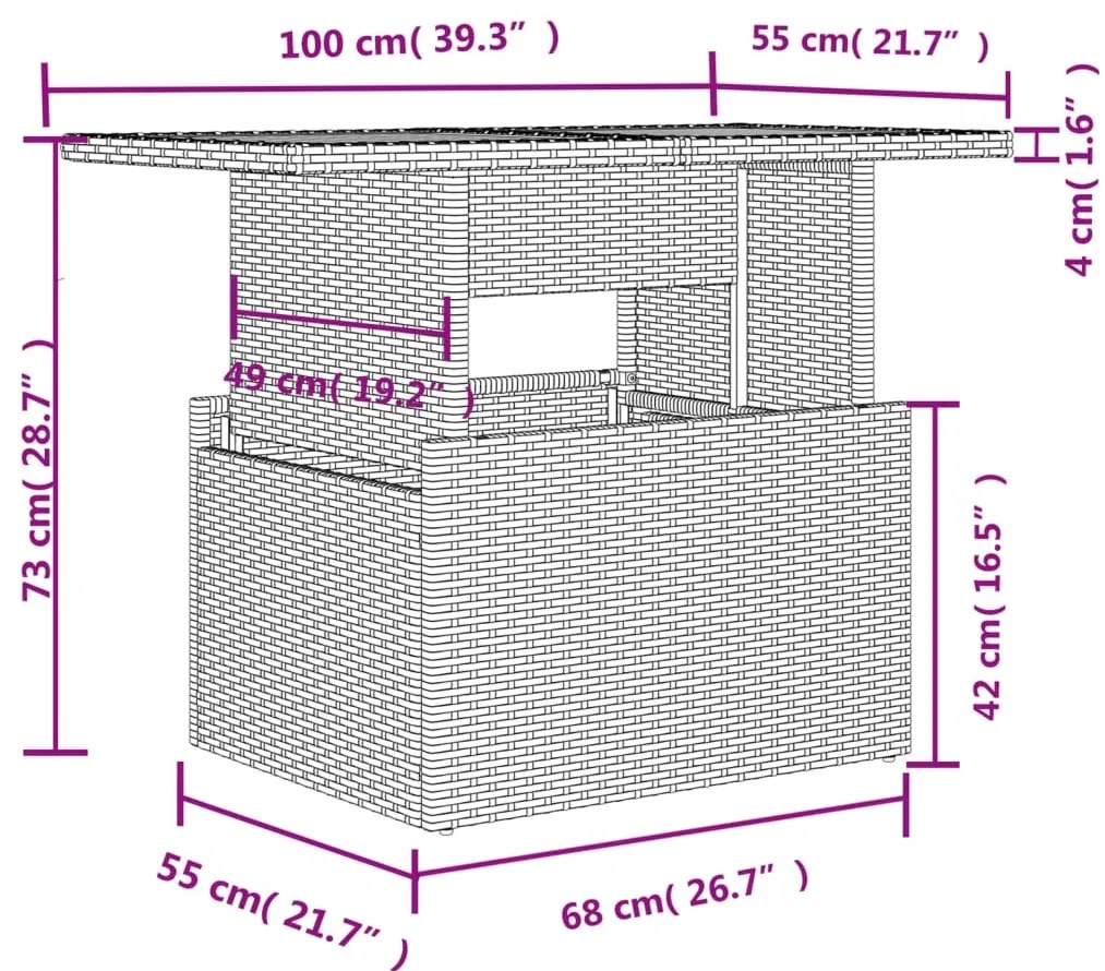7 pcs conjunto sofás p/ jardim c/ almofadões vime PE cinzento