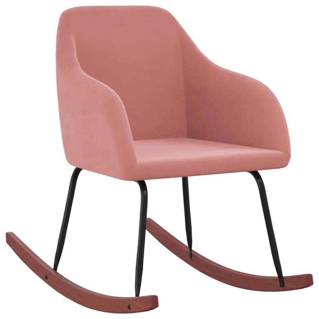 330727 vidaXL Cadeira de baloiço veludo rosa