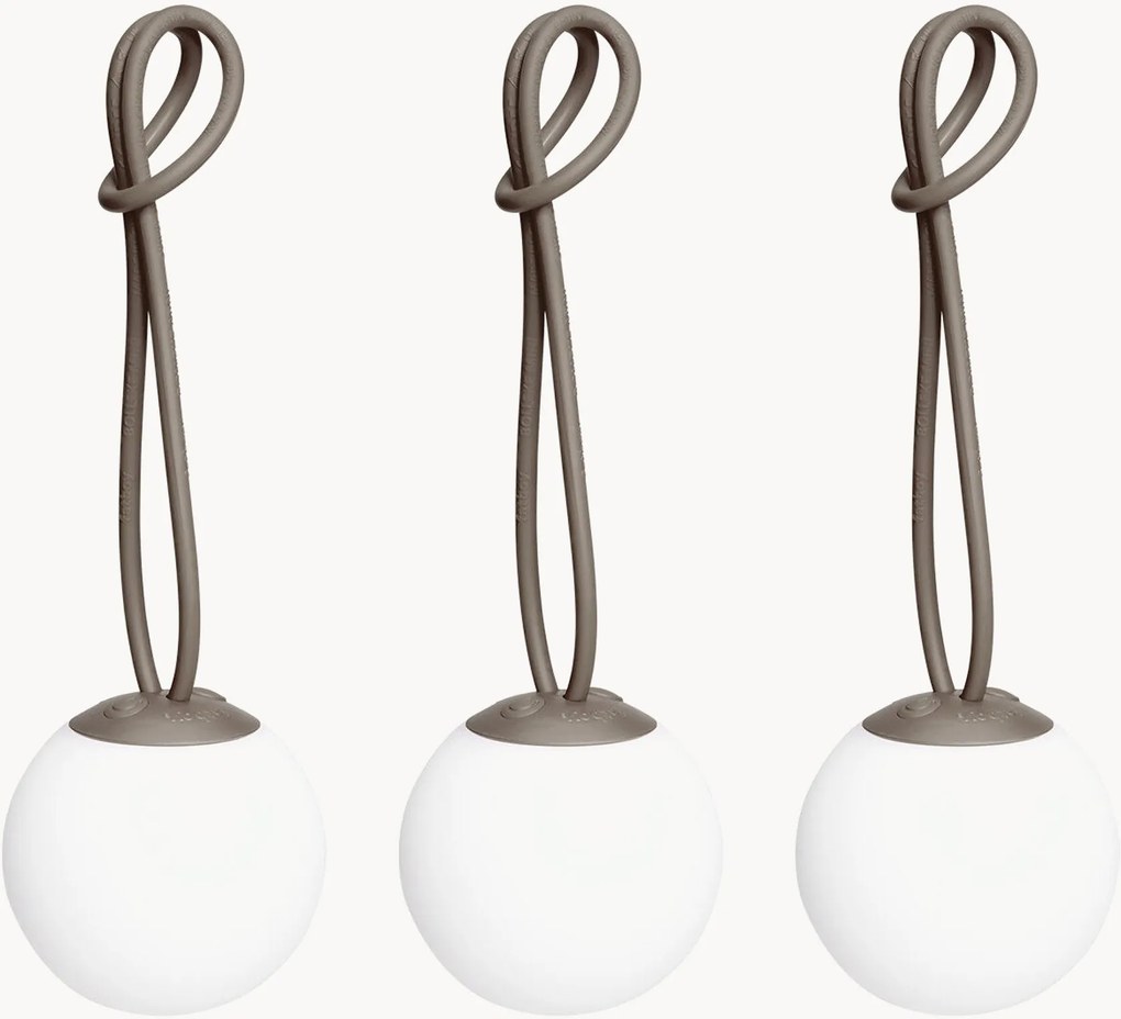 Candeeiros suspensos LED portáteis reguláveis para exterior Bolleke Mini, conjunto de 3