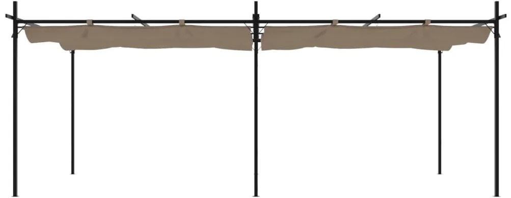Pérgola com toldo retrátil 589x292x230 cm cor cinza-acastanhado