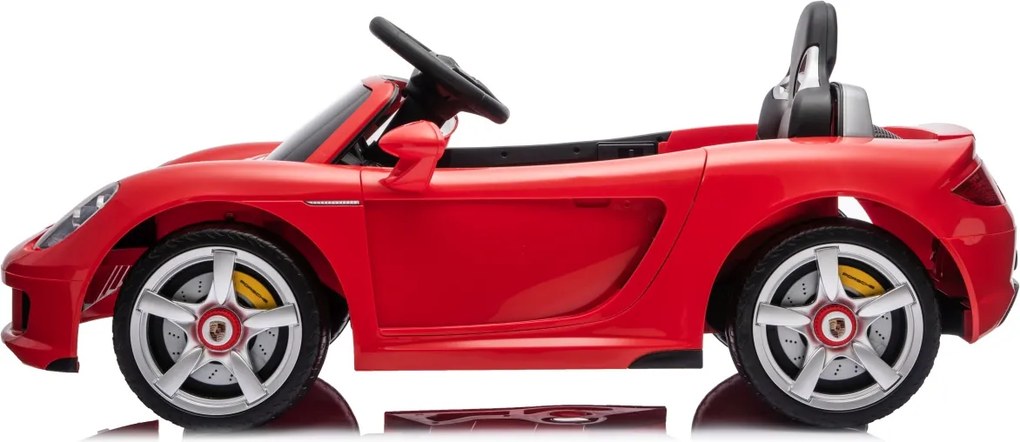 Carro elétrico para Crianças 12V de 2 a 5 anos Porsche 911 Carrera, Rodas de espuma EVA, Assento Couro ecológico e controlo remoto vermelho