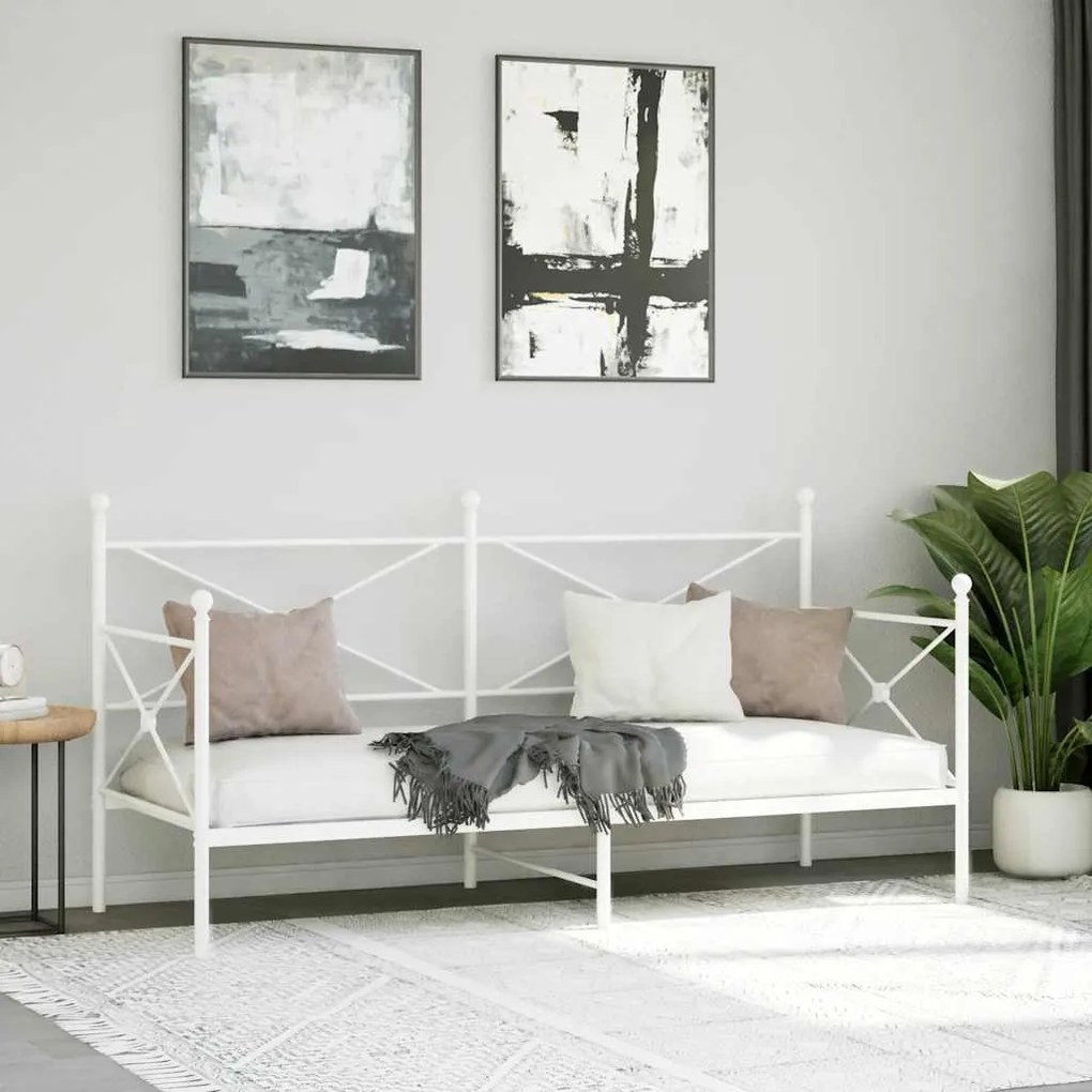 Cama de Dia sem Colchão 90x200 cm aço branco