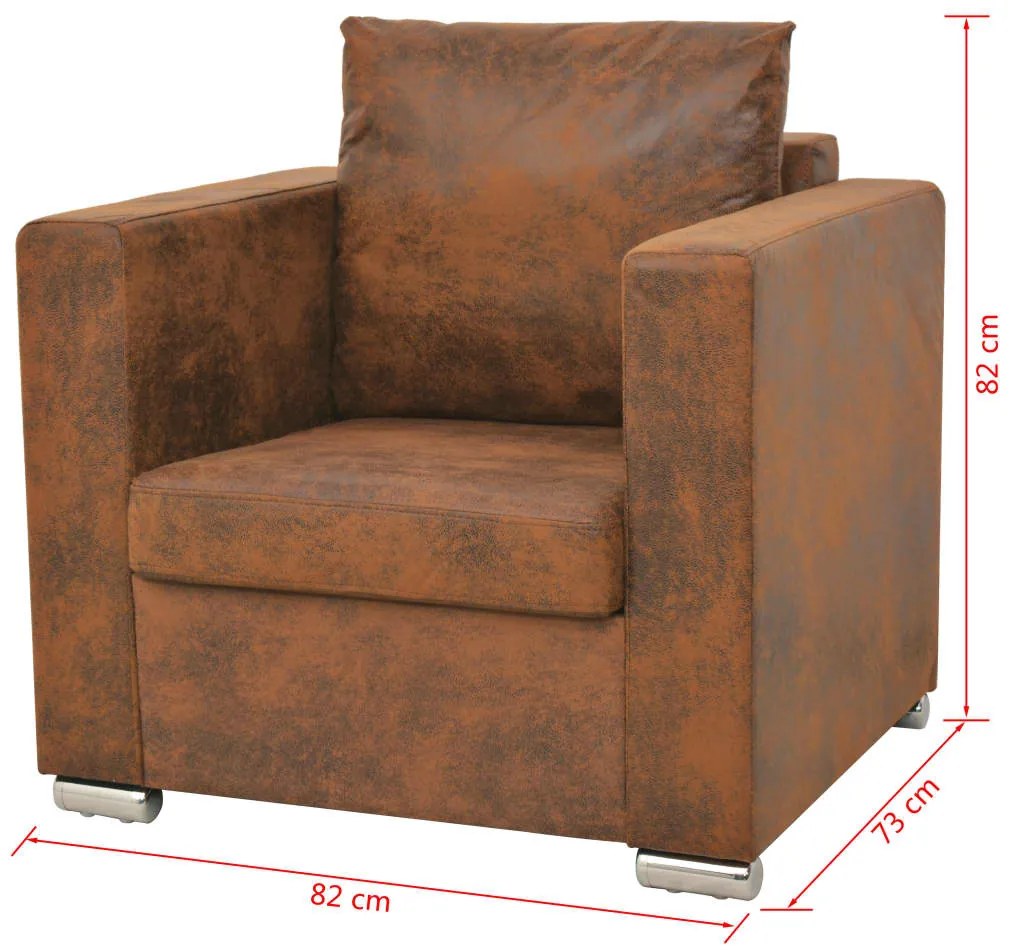 Conjunto de sofás 3 pcs camurça sintética