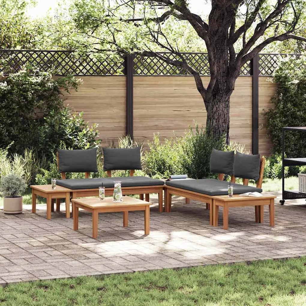 Conjunto de Bancos de Jardim com cortinas 3 pcs