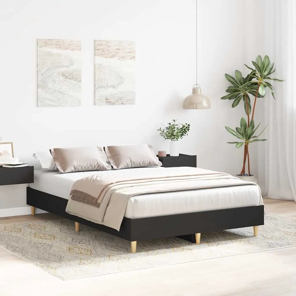 Estrutura de cama sem colchão 135x190 cm preto
