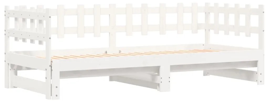 Estrutura sofá-cama de puxar 2x(90x190) cm pinho maciço branco