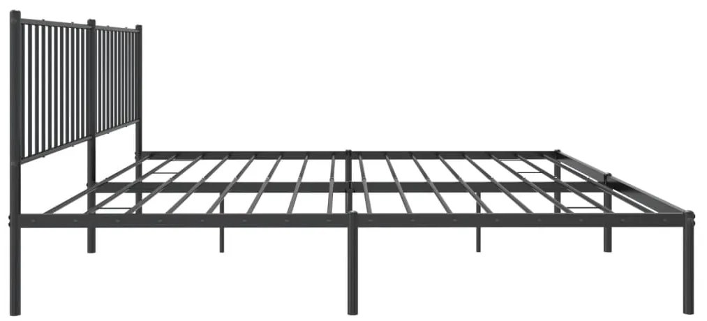 Estrutura de cama com cabeceira 200x200 cm metal preto