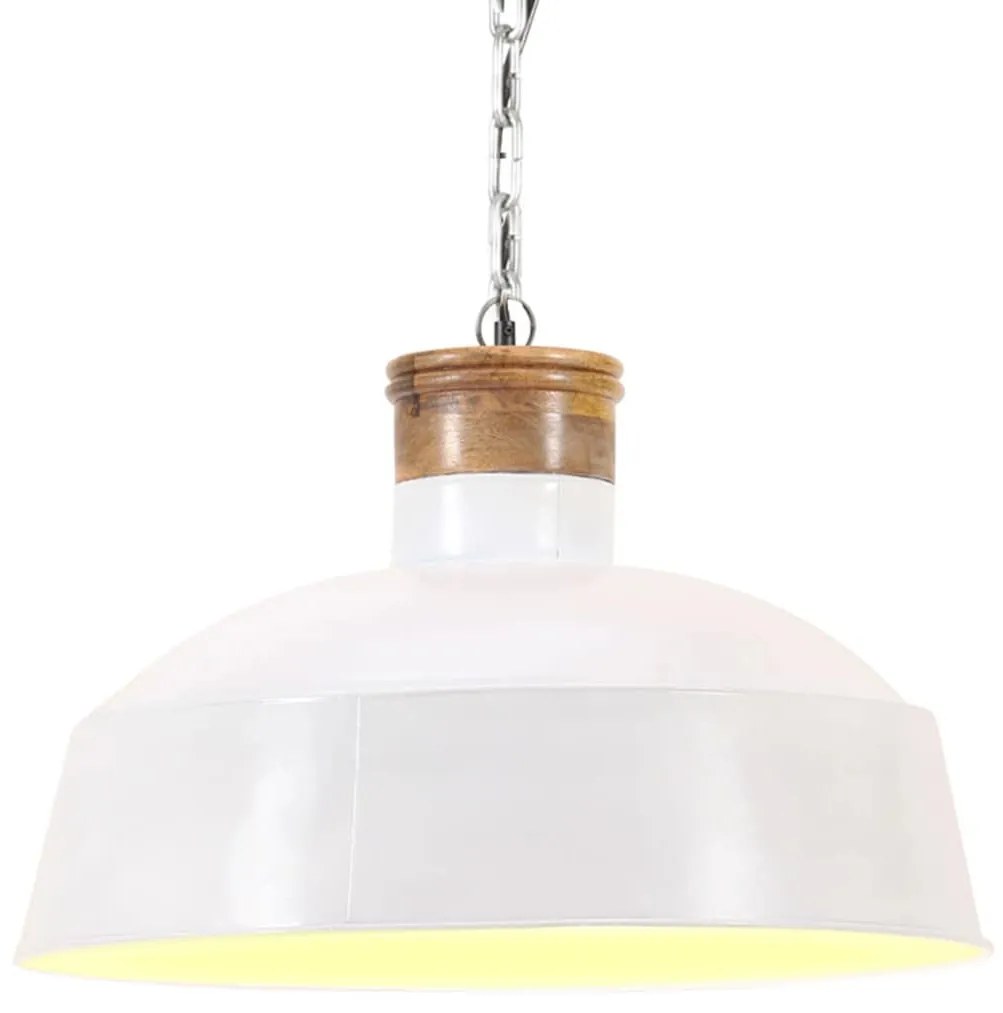 vidaXL Candeeiro suspenso industrial 42 cm E27 branco
