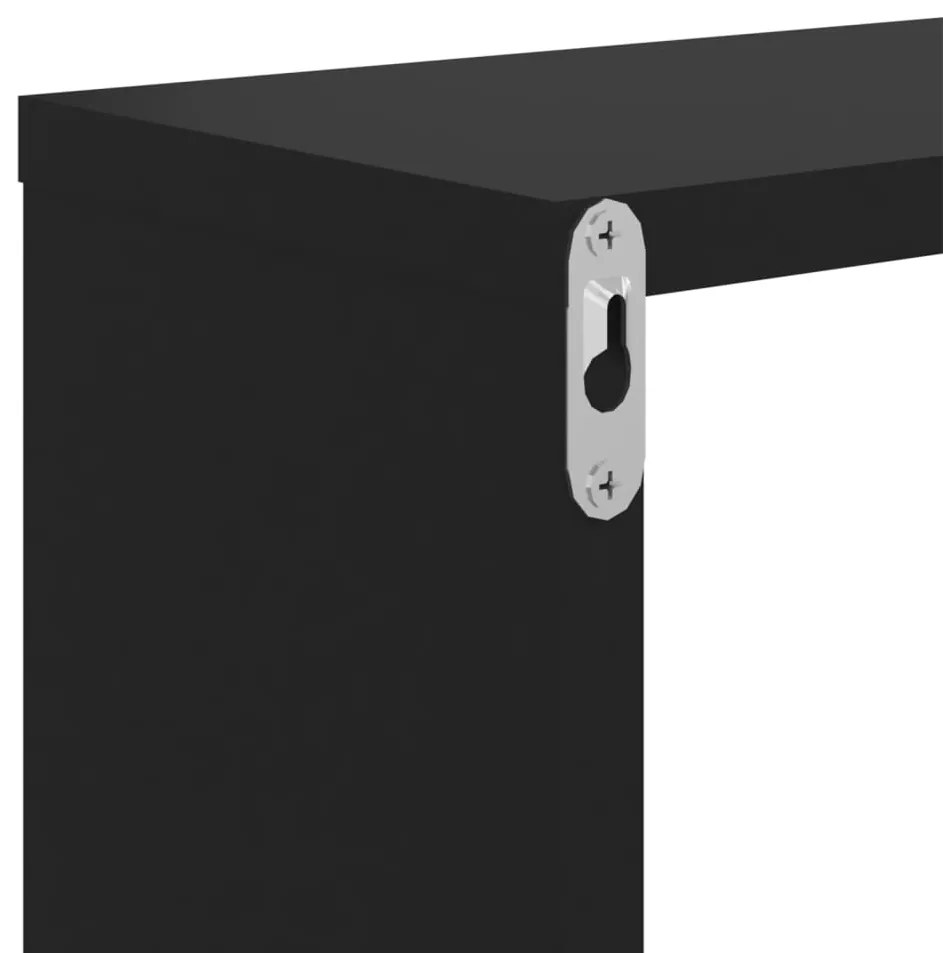 Estantes de parede 2 pcs 100x15x20 cm derivados madeira preto