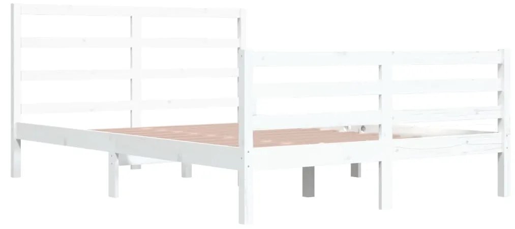 Estrutura de cama 160x200 cm madeira de pinho maciça branco