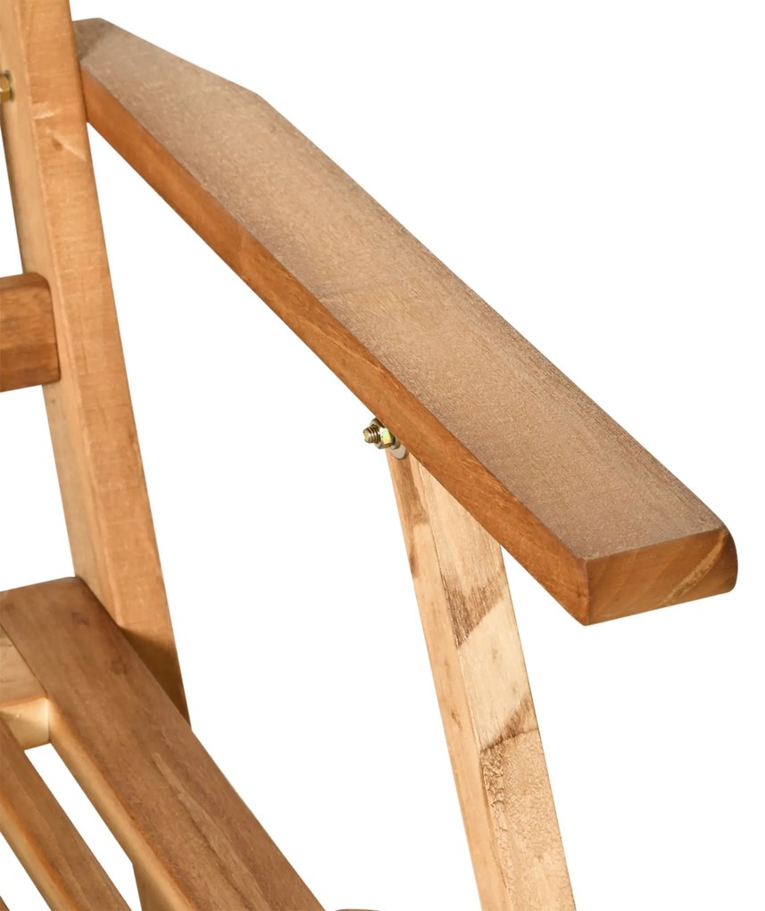 Conjunto de Jardim de Madeira Dobrável 7 Peças Mesa de Refeição 160x85x72cm com Orifício para Chapéu de Sol Ø38mm 6 Cadeiras 60x55x91cm para terraço B