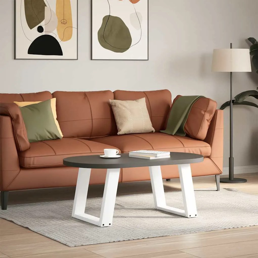Pés para mesa de centro em forma de U, 2 peças, branco, 50x (42-43) cm