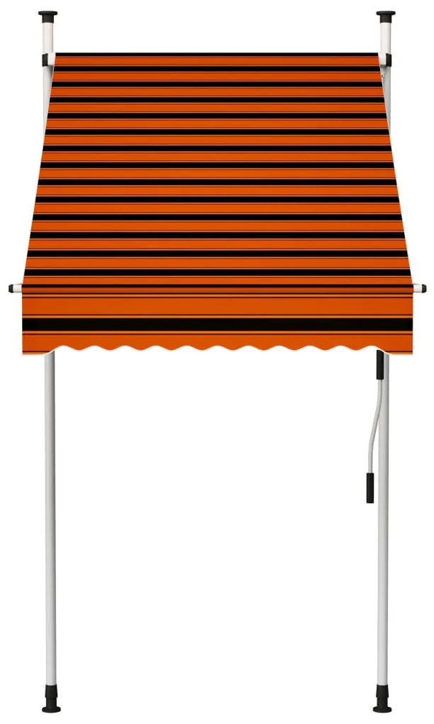 Toldo retrátil manual 100 cm laranja e castanho