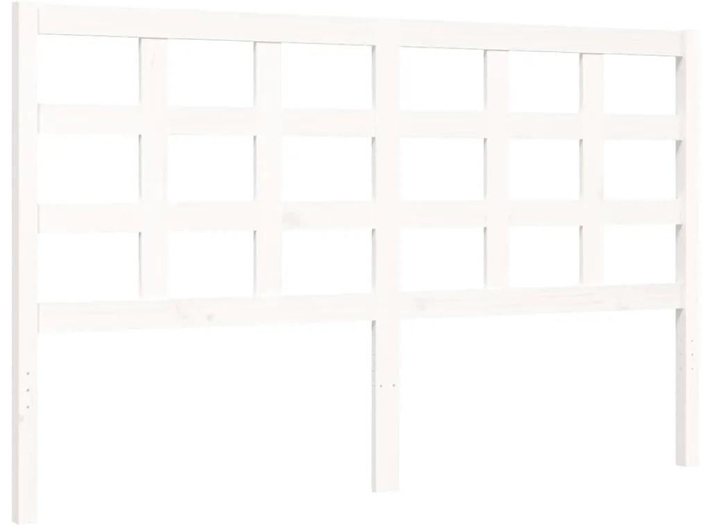 Cama sem colchão 160x200 cm madeira de pinho maciça branco