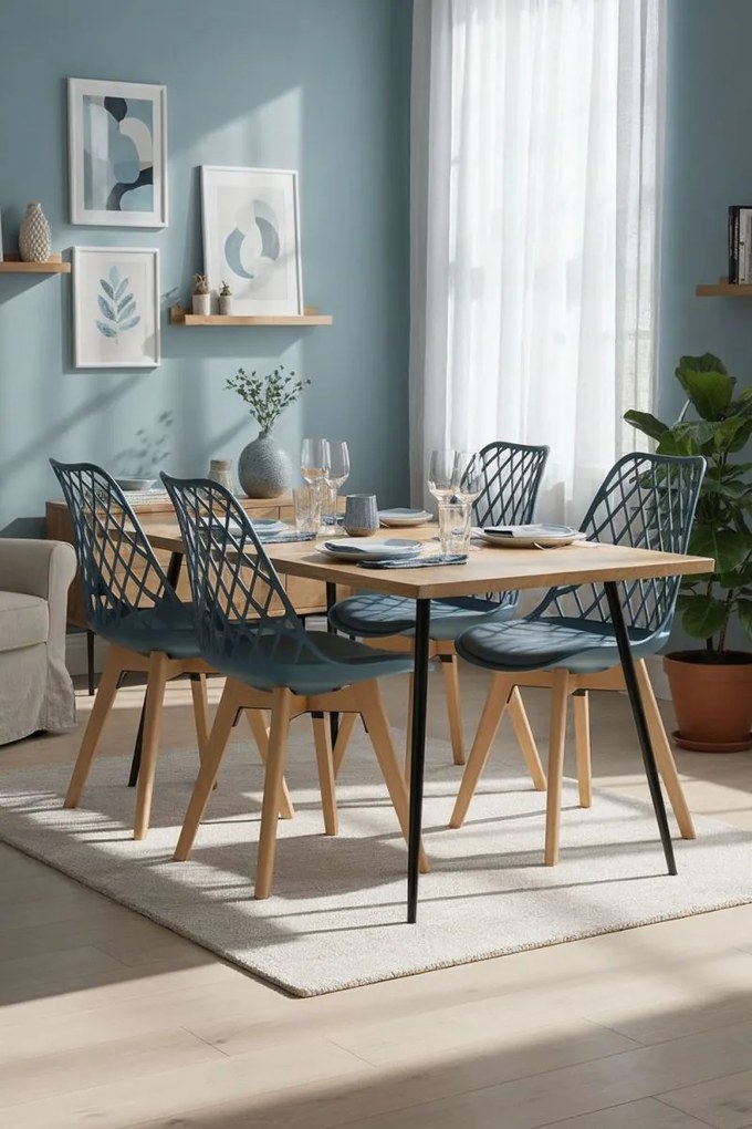 Pack 4 Cadeiras Mima - Azul Petróleo