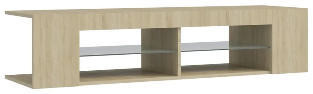 Móvel de TV com luzes LED 135x39x30 cm carvalho sonoma