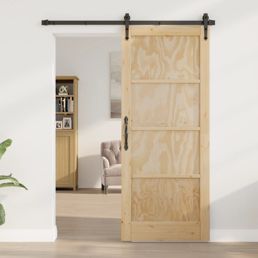 vidaXL Porta Interior "ORKDAL" 83x202x4 cm Madeira Sólida Pinho