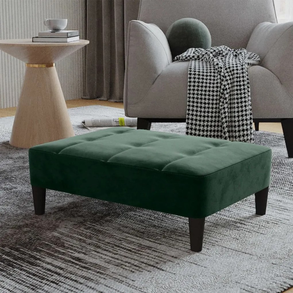 vidaXL Apoio de pés 78x56x32 cm veludo verde-escuro