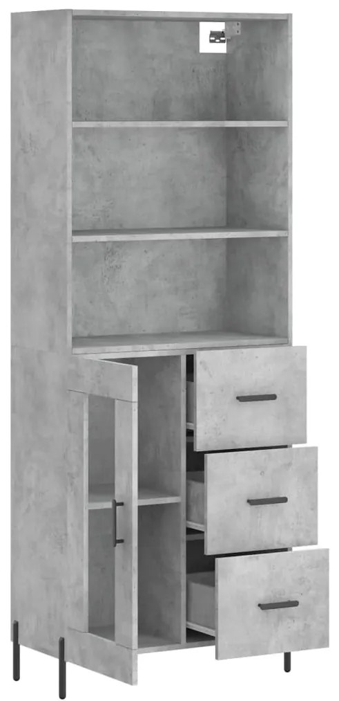 Armário alto 69,5x34x180 cm derivados de madeira cinza cimento