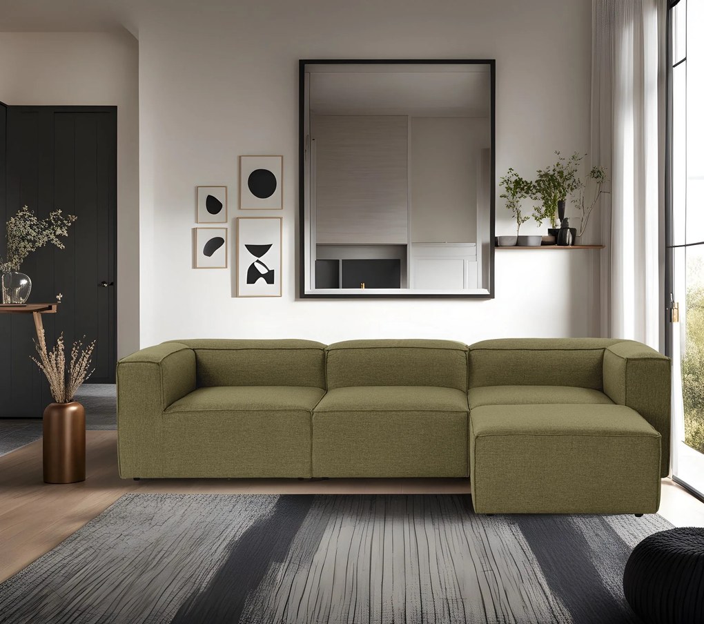 Sofá de Canto Fora – Verde – 296x66x185 cm