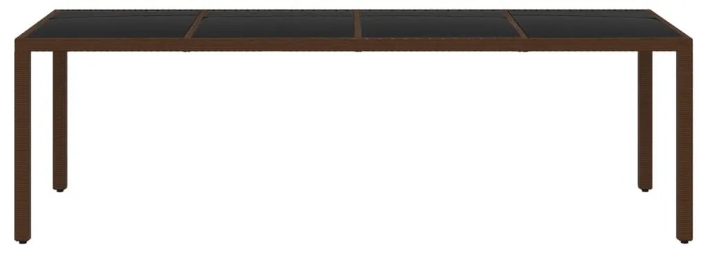 11 pcs conjunto de jantar para jardim vime PE castanho