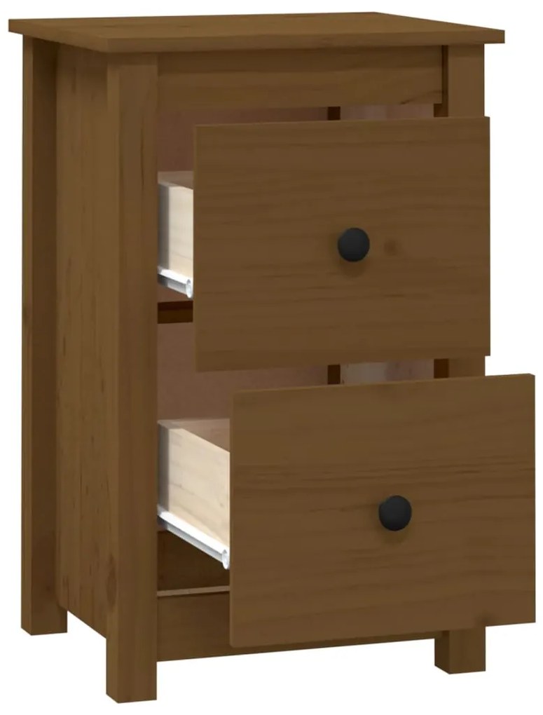 Mesa de cabeceira 40x35x61,5 cm pinho maciço castanho mel