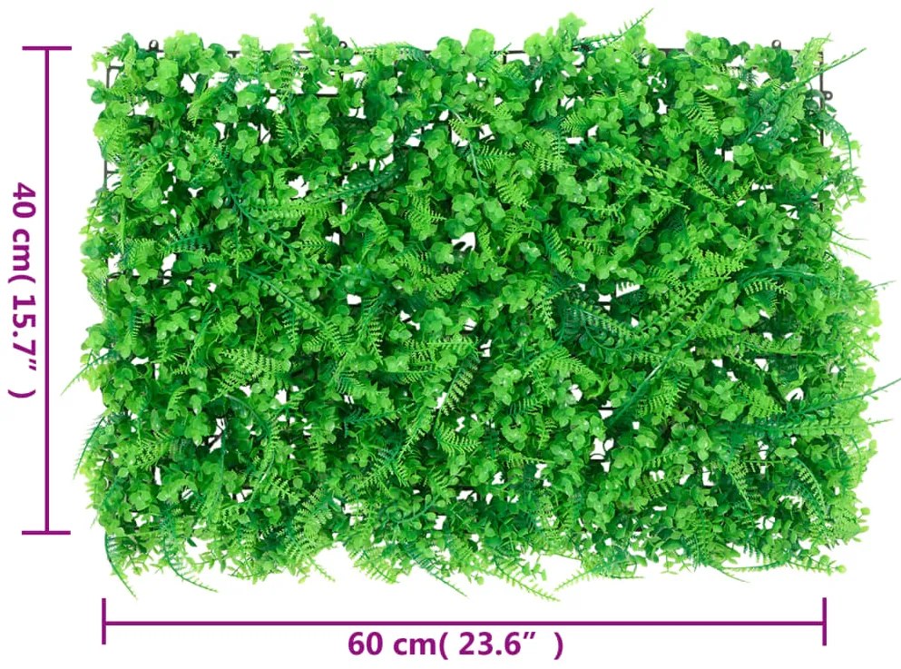 Vedação de folhas de feto artificiais 6 pcs 40x60 cm verde