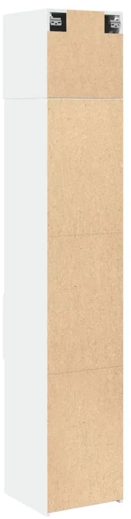 Armário de arrumação estreito derivados de madeira branco