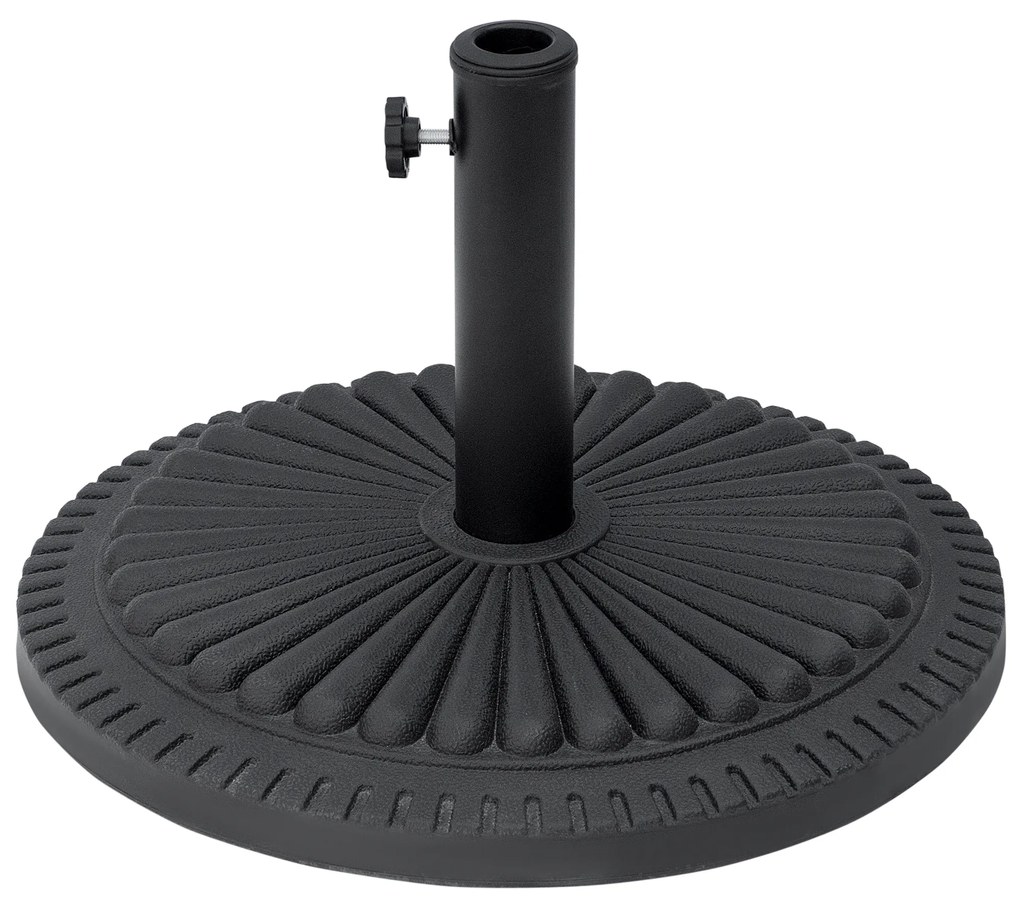 Base para Chapéu de Sol Suporte para Chapéu de Sol para Mastros de 35mm/38mm/48mm para Terraço Jardim Exterior Ø49x32 cm Preto